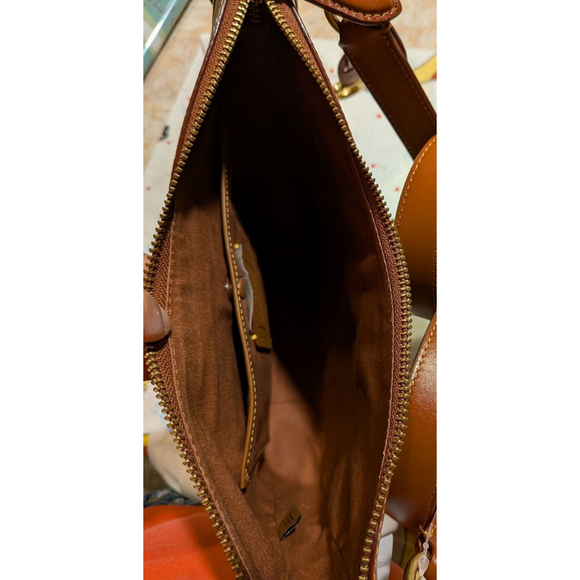 Women's Coach Signature Shoulder Bag Brown/Red One Size - Picture 11 of 14